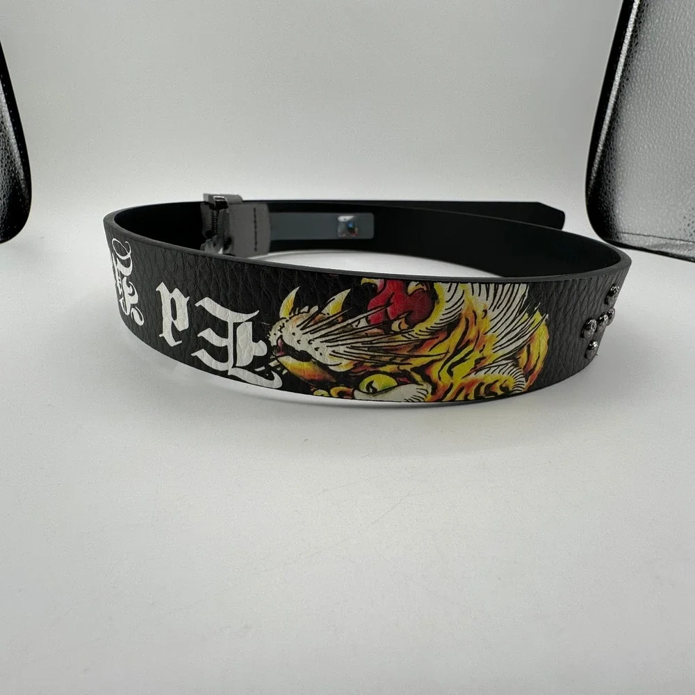 Ed Hardy Belt‎ Mens 36 For The World XI-04 LOVE KILLS SLOWLY Tattoo Studded NEW